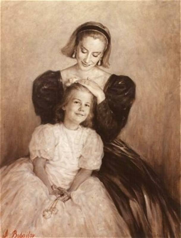 Двойной портрет матери и ребенка. Бабаилов и. художник картины. Картина портрет дочери.